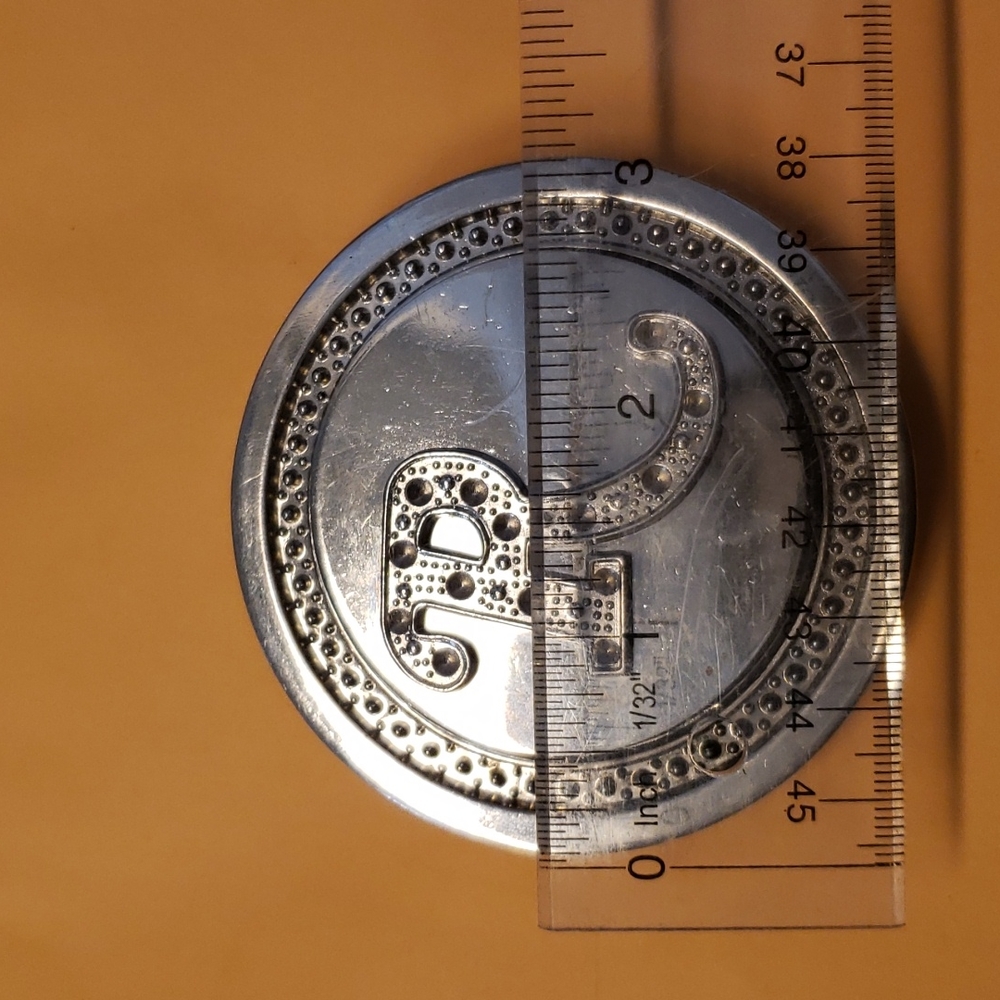Silver "R" Initial Spinning Belt Buckle - Picture 7 of 8